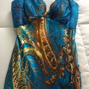 SUE WONG Nocturne gown, maxi, silk, multi color